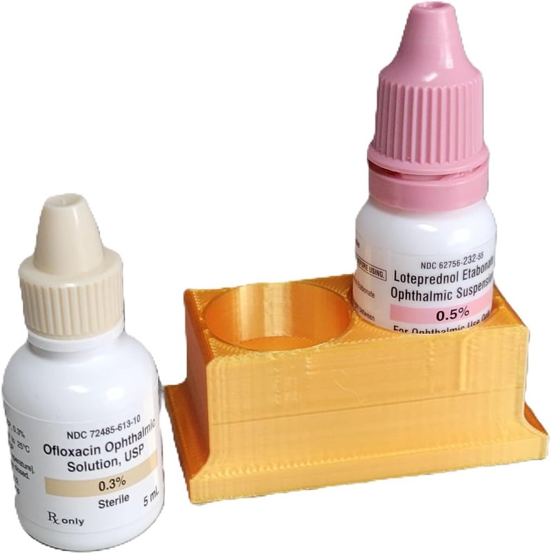Znet3D Eye Drop Bottle Organizer, 2-Slot Stand (Gold) - Image 2